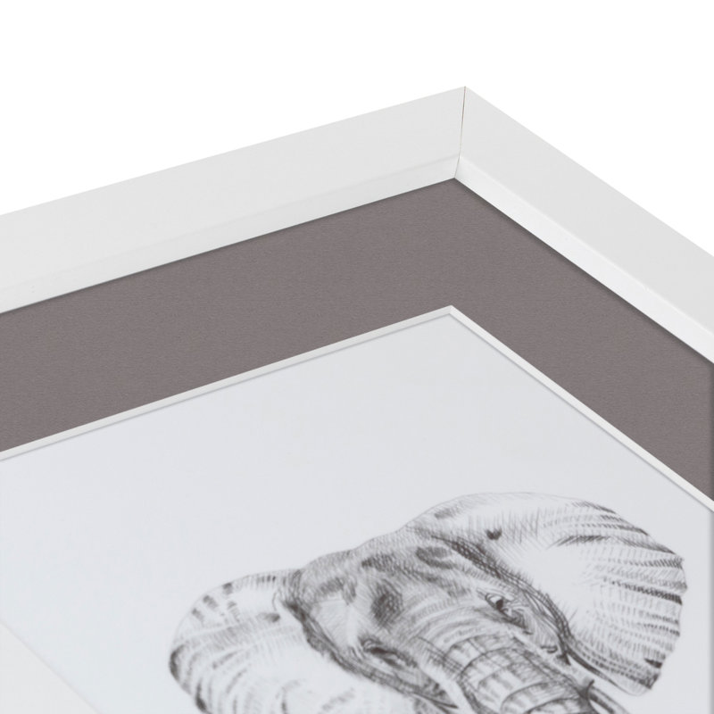 Wood Matte Picture Frame with Mat, Pewter