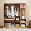 Armoire 4 portes avec rangement ouvert et miroir-1578899873