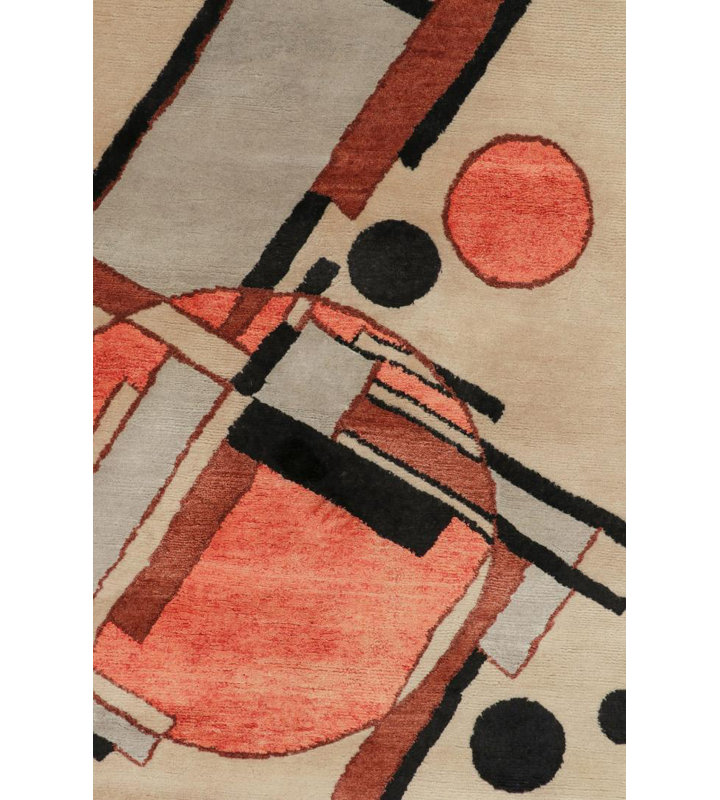 Suprematist Hand Woven Wool Area Rug, Square 5' x 5'