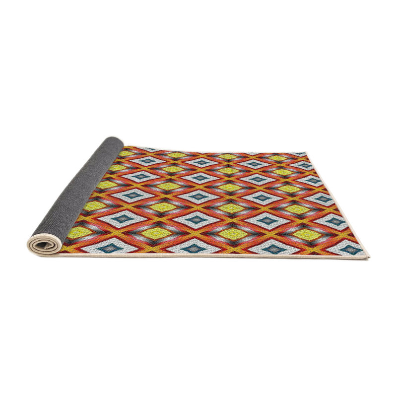 Tapis orange / jaune Power Loom, Rond 7 pi