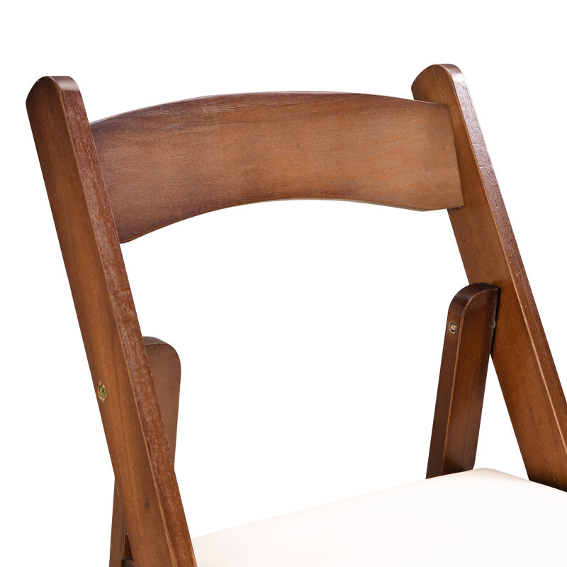 Collection de chaises pliantes en bois massif 4 pièces - Tablette en noyer + coussin beige confortable et portable pour divers espaces domestiques Fabrication de chaises confortables, emplacements
