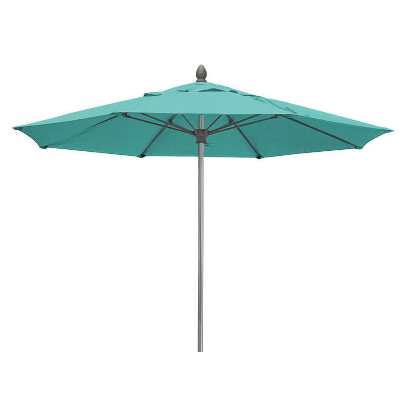Parasol de marché 9 pi Prestige, Étain, Sunbrella® bleu ciel