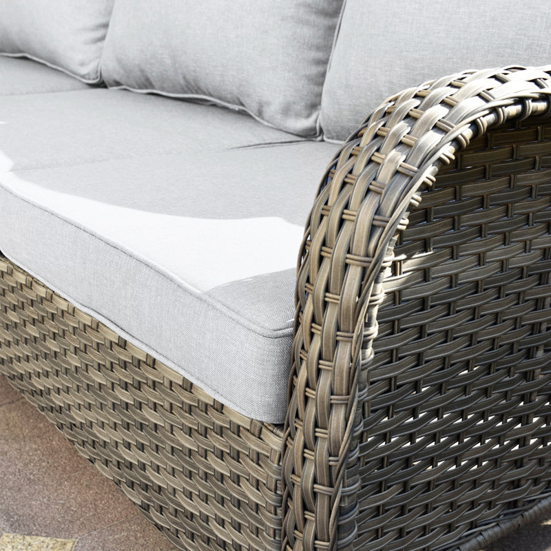 Mobilier d'extérieur en rotin Gilgardo, gris, Non