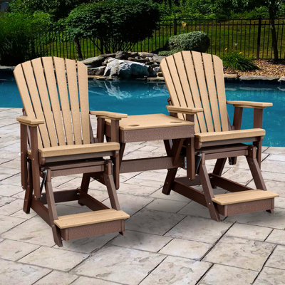 Banc d'extérieur en bois de polyéthylène coulissant Oxyoke