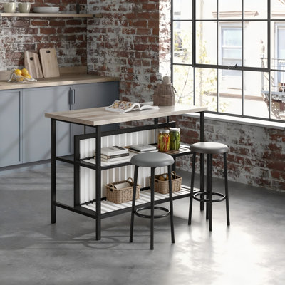 Grondin 47.24" Iron Kitchen Island Set