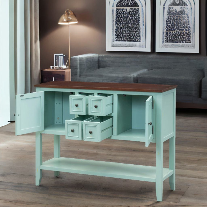 Buffet en bois massif 46 po Nevenko, Vert lac