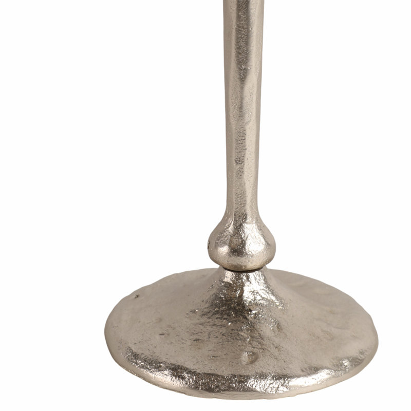 Sagebrook Home 15X5" Traditional Cast Iron Taper Holder, Silver, 12" H x 4" W x 4" D