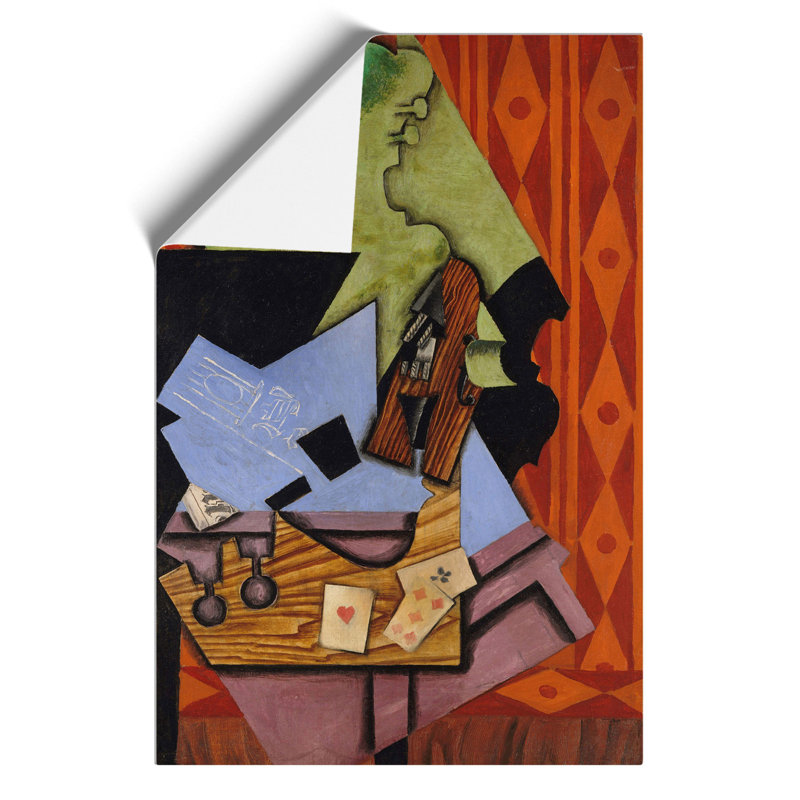 Violin Still Life Vol.2 by Juan Gris - No Frame Painting, 42cm H x 30cm W x 0.1cm D