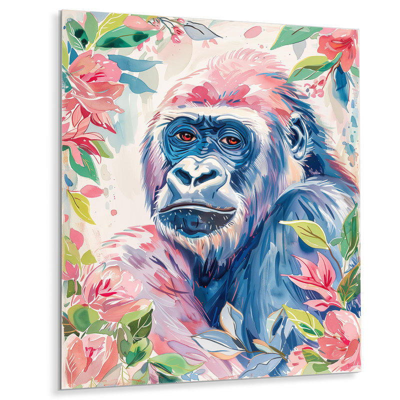 Cowger - impression d'art mural Gorillawall, Sans cadre, métal, 16" H x 32" W