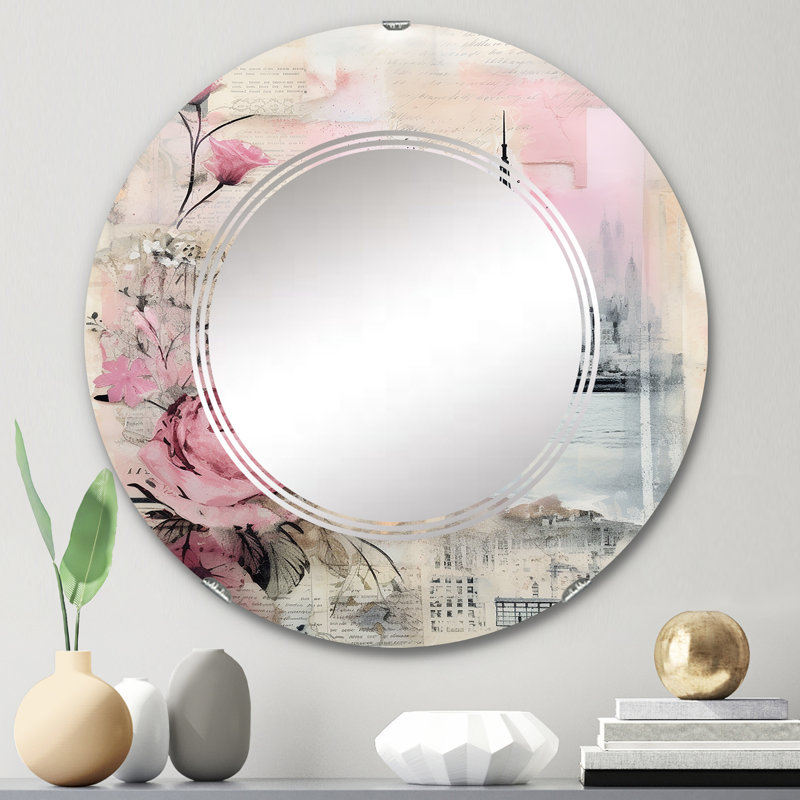 Sarcoline - Miroir mural rond New York, 24 po x 24 po