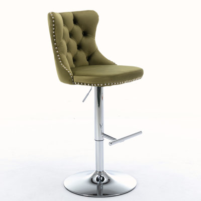 Kennasyn Swivel Upholstered Adjustable Height Counter Stool
