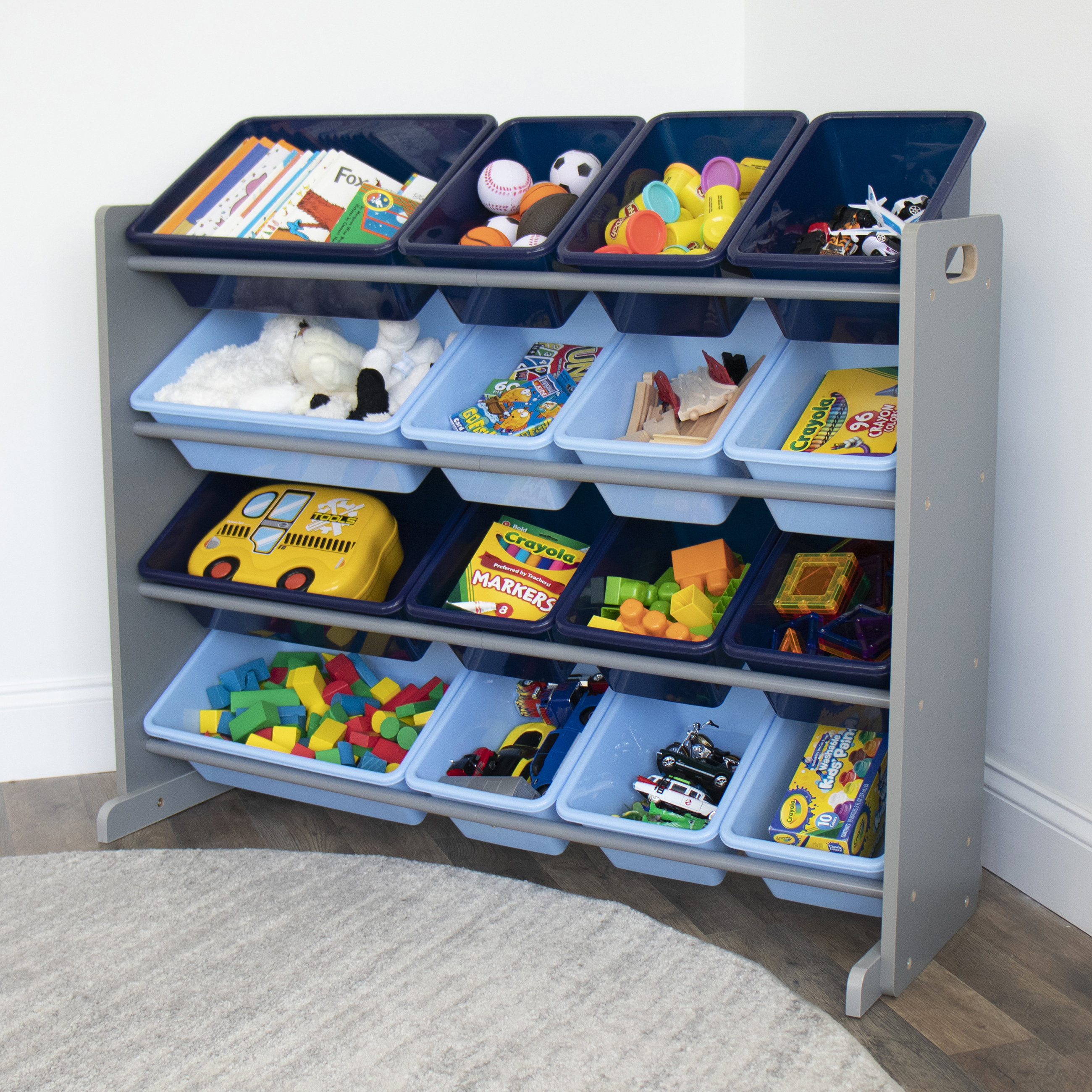 12 Pieces Plastic Cubby Bins Office Kids Storage Container Kids Toy Storage  Orga
