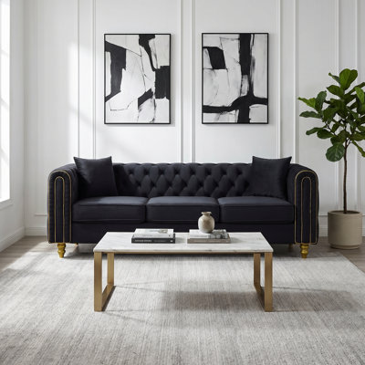 Averleigh 86" Velvet Chesterfield Sofa