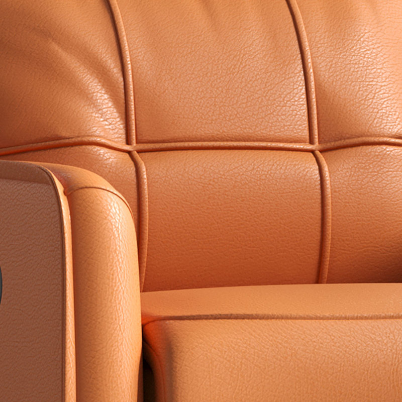 Kulmene Faux Leather Recliner, Orange Faux Leather