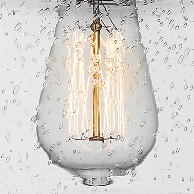 Chippewa Glass Flush Mount, No Bulb Included, Seedy, Brushed Brass