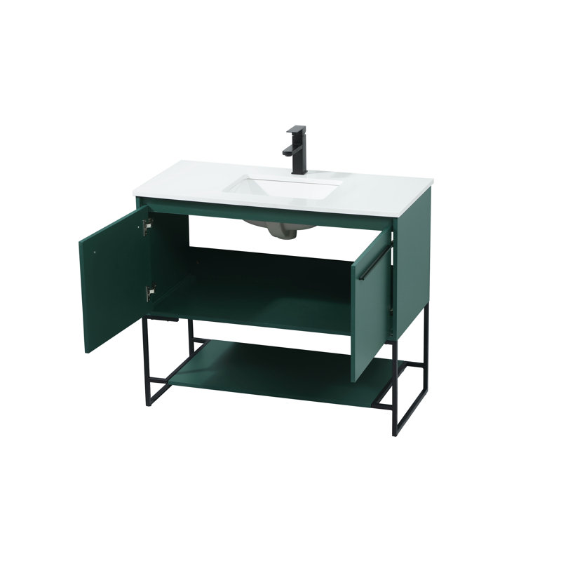 Ensemble de meuble-lavabo simple 40 po Rozell, Vert