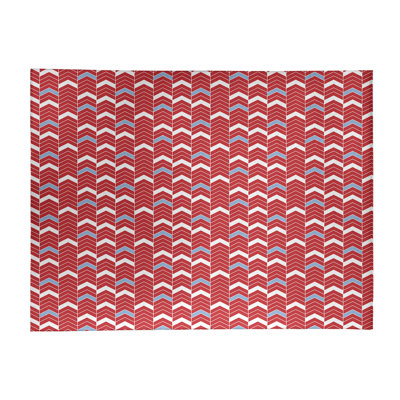 Tapis de zone rouge/bleu fait main