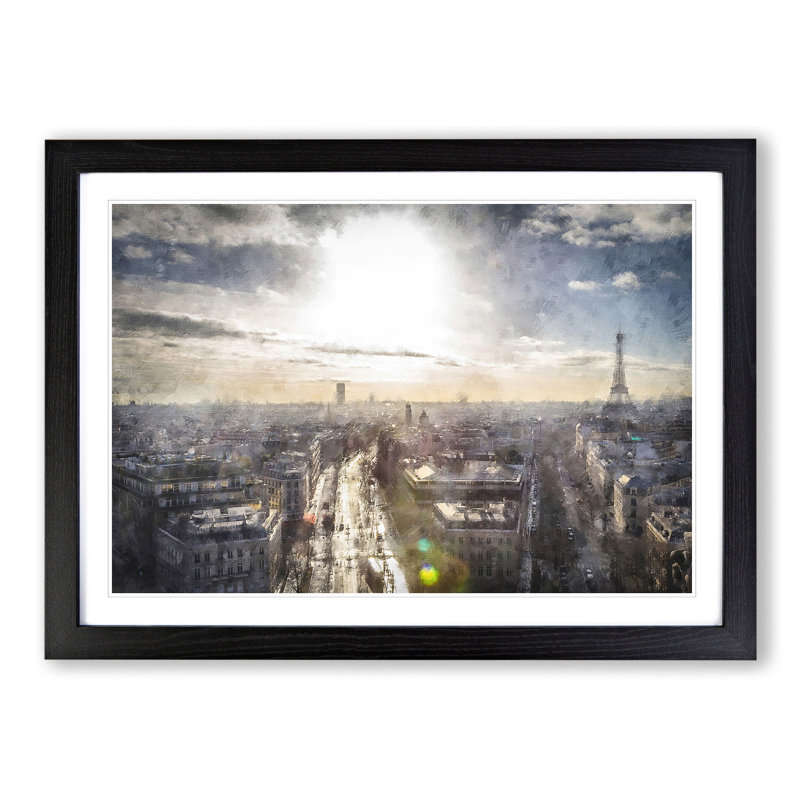 Paris Skyline Vol.3 - Framed Print, 36cm H x 48cm W x 2cm D, Black Framed