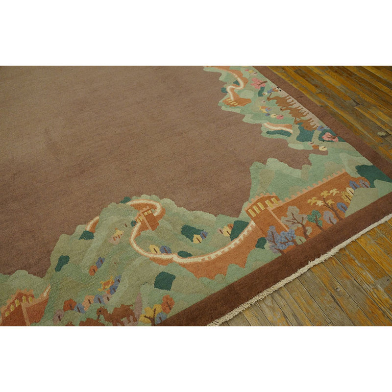 Antique Wool Brown Earth Tone Hand Knotted Pile Rug