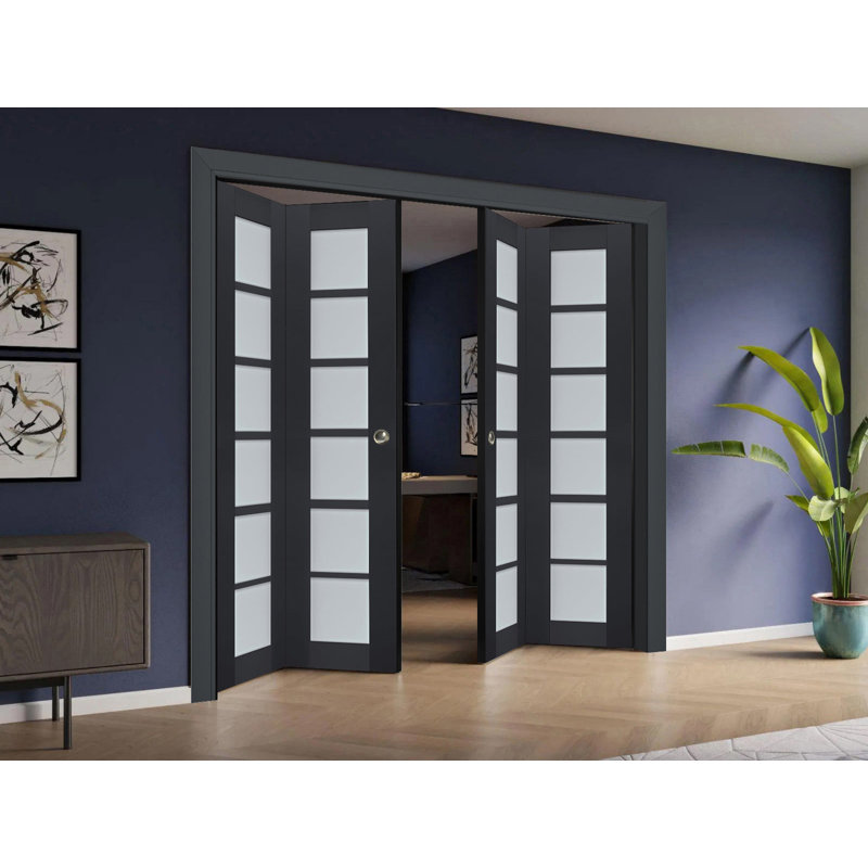 Dalle de porte standard en bois manufacturé massif Veregio, 24 po x 80 po, Antracite