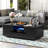 VIBE HAUS Modern High Glossy Rectangle Coffee Table (Only Including Table)-1346224625