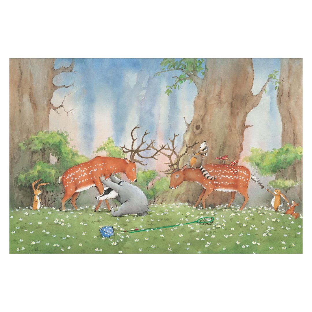 Strukturierte Fototapete Wassili Helps the Deer 1,9 m x 288 cm