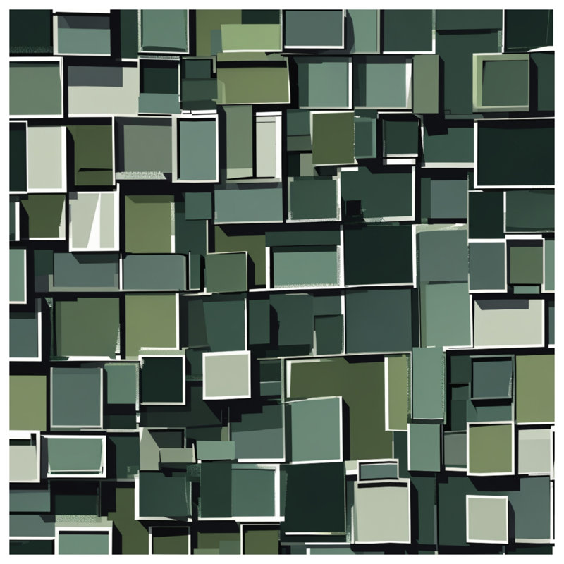 Rideaux vert rectangulaire à motif géométrique, 50" x 80" - 1 Panel, Blockout