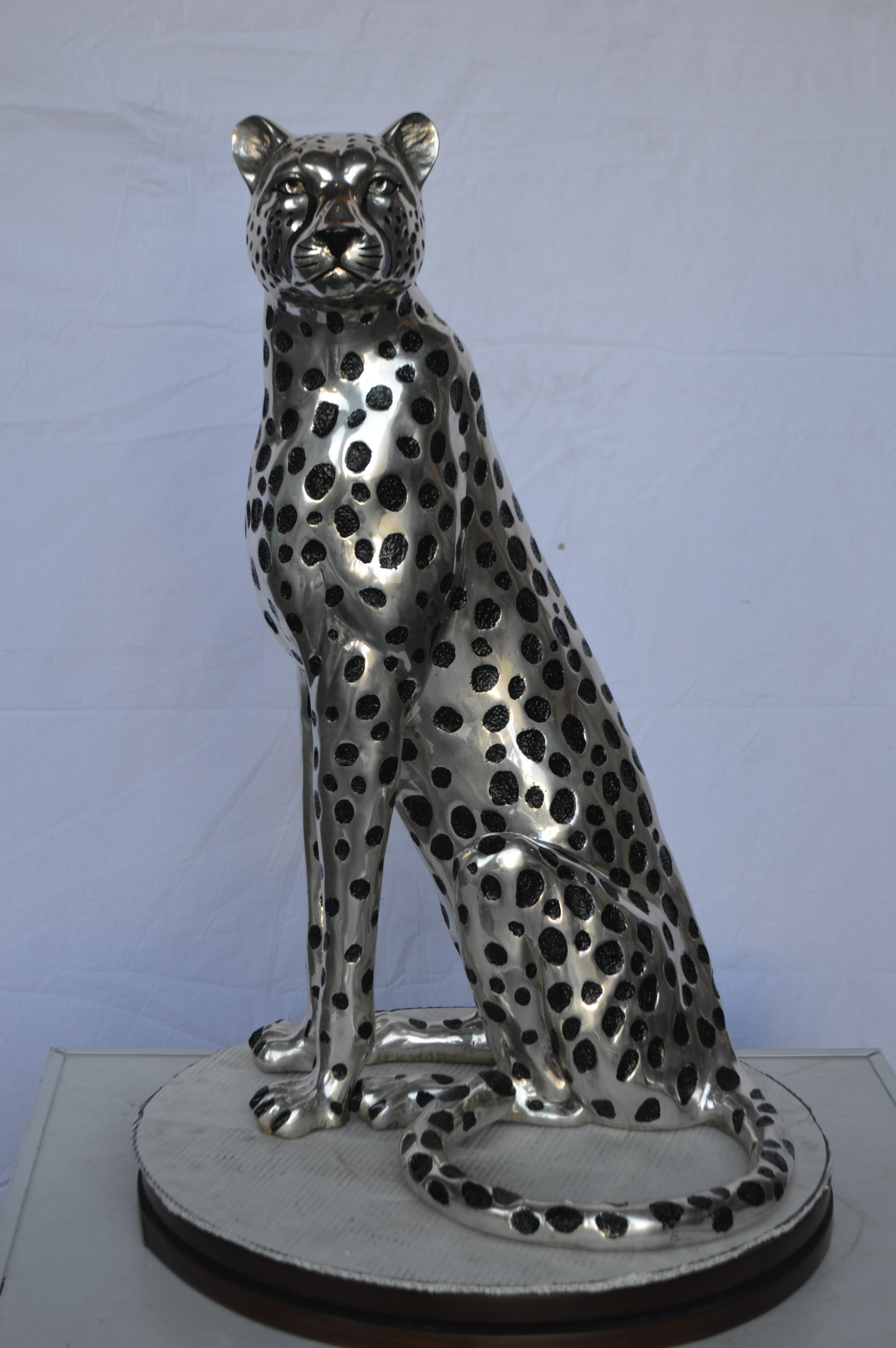 World Menagerie Ingar Sitting Cheetah Statue