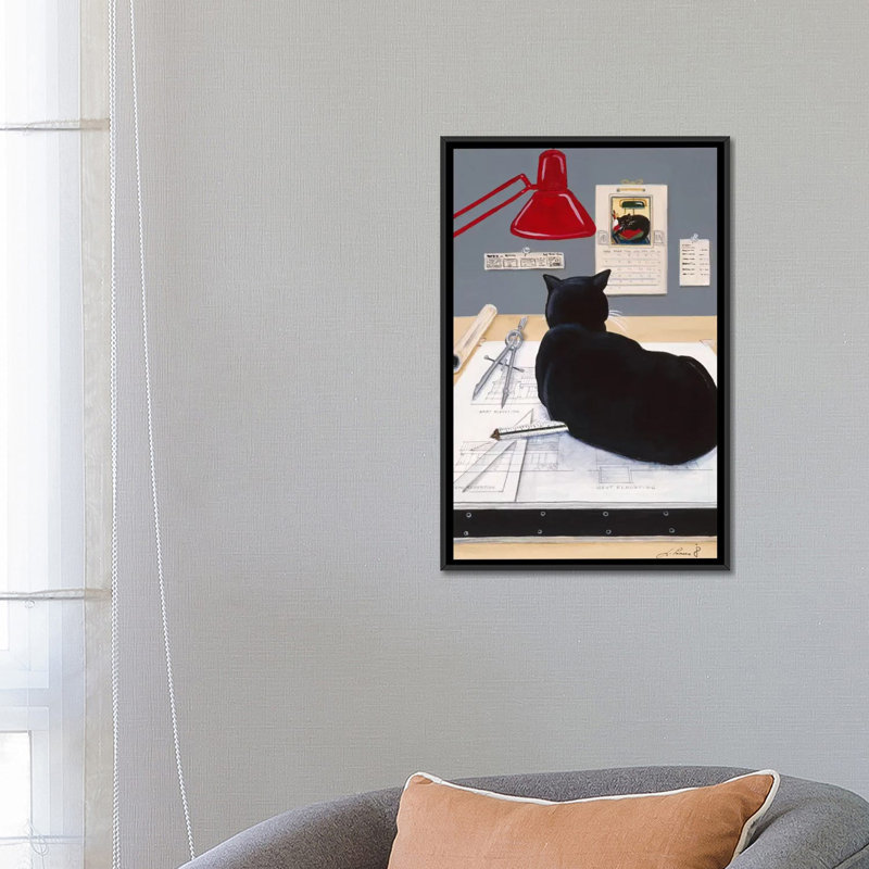 "harold the architectural paperweight" , reproduction d’art sur toile, H 26 po x l 18 po x P 1,5 po, Toile avec cadre noir