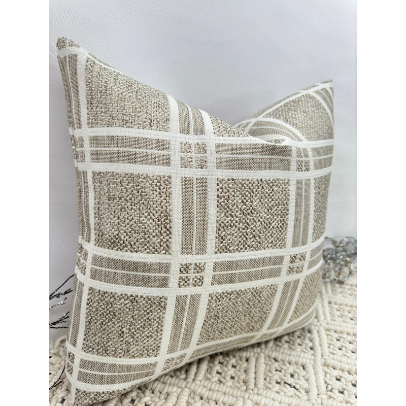 Abstract Beige Square Cushion Cover