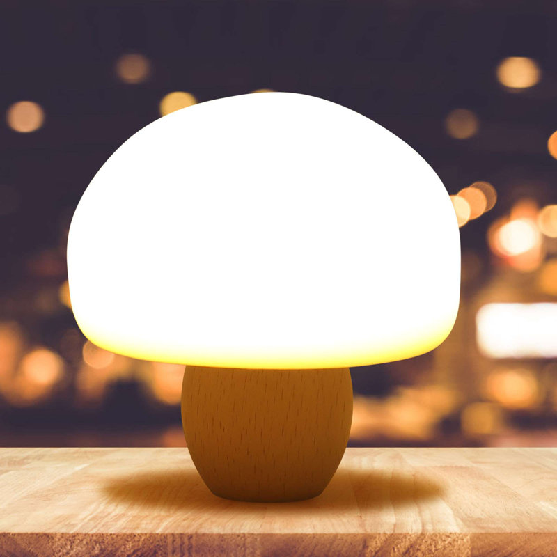 Lampe de table champignon à DEL à intensité variable avec charge USB pour la décoration intérieure