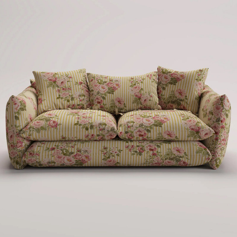 Canapé en tissu de style rétro, 2, H 30,71 po x l 62,99 po x P 35,43 po