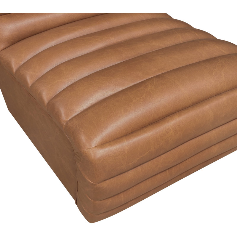 Fauteuil d'appoint en cuir Haowen Haowenn, Cuir cognac végétalien