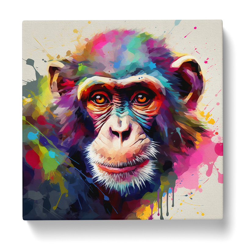 Monkey Abstract No.1 - Wrapped Canvas, 50cm H x 50cm W x 3cm D