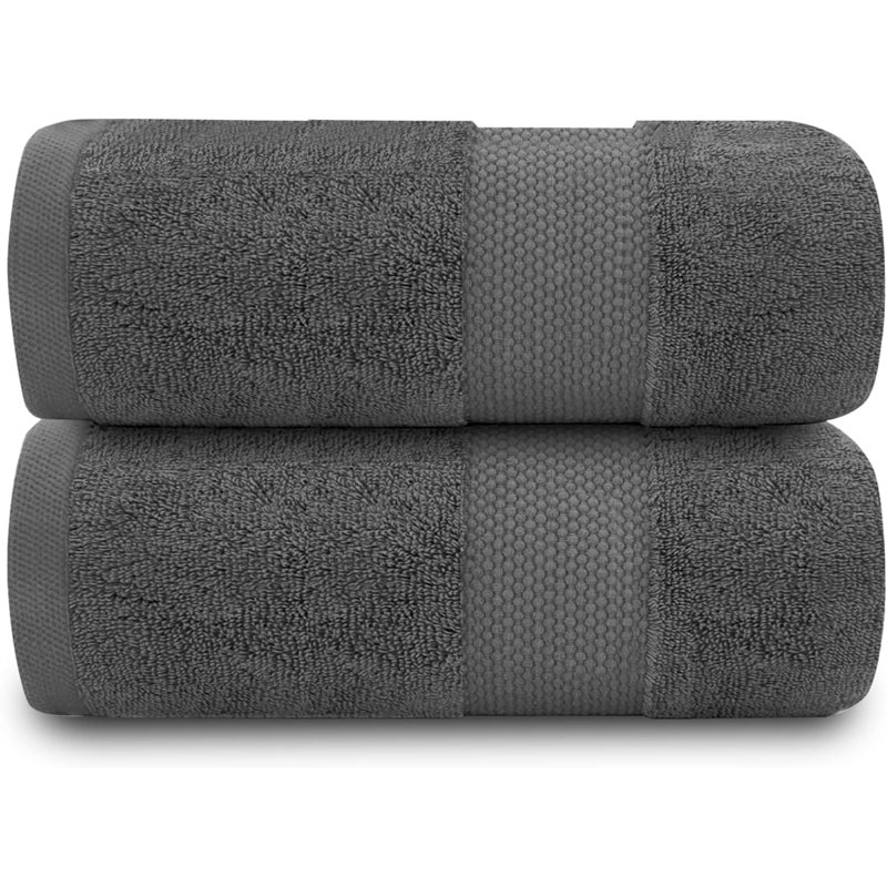 Miami 2 Piece Bath Sheet Same-Size Bale, Charcoal, Jumbo Bath Sheet - 2 Pack