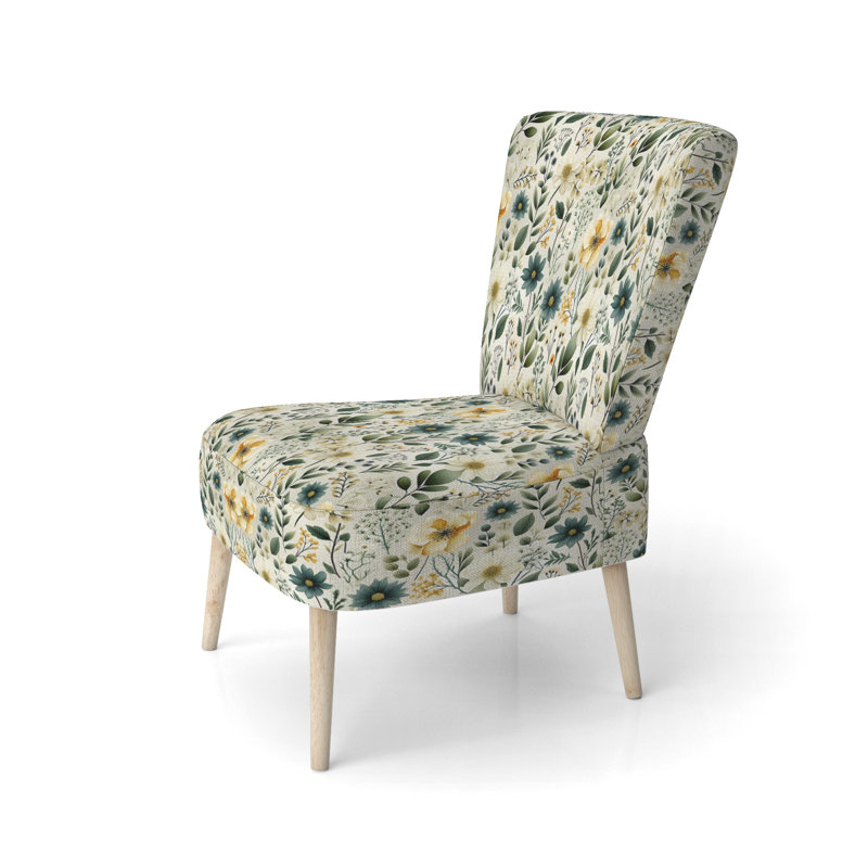 Chaise d'appoint rembourrée bohémienne et éclectique Botanical Wanderlust