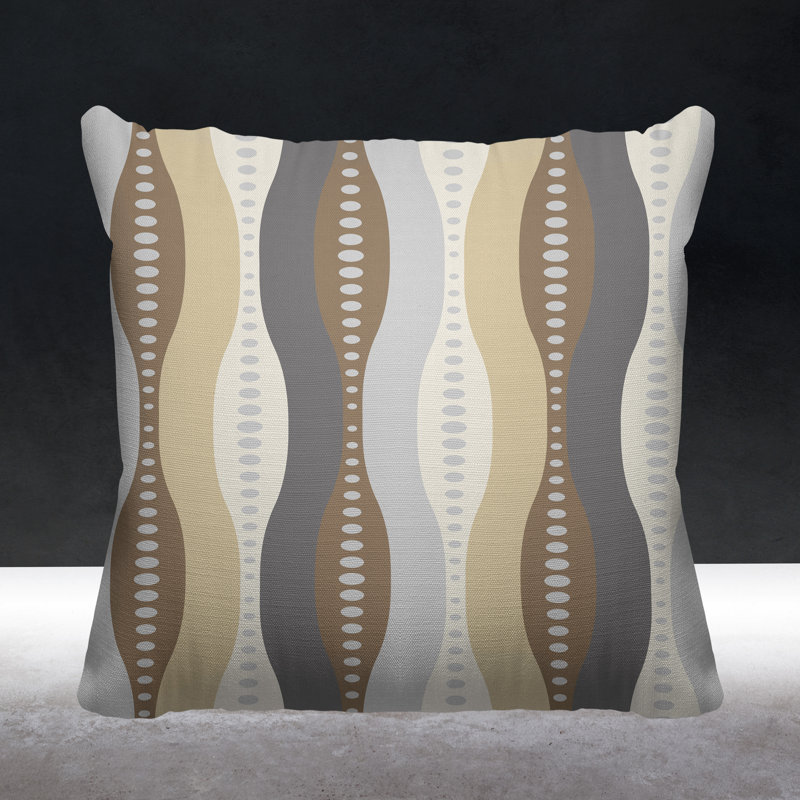 Housse et insert de coussin carré d'extérieur Jasmine, L 17 po x H 17 po, Brun