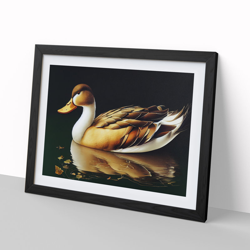 Enticing Duck - Single Picture Frame Painting, Black , 46cm H x 64cm W x 2cm D