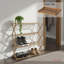  Ensemble de 2 range-chaussures pliables en bambou et étagère de rangement en bois multi-usage pour garde-robe d'entrée ou de salon-1072268548
