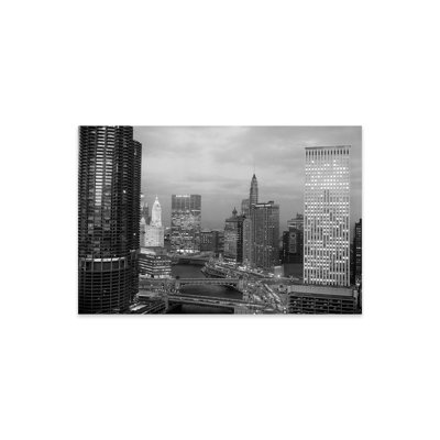 " 1960s Chicago River Bridges And Downtown Skyline At Dusk Chicago Il USA " by Vintage Images