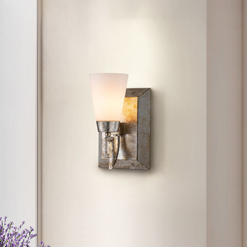 Lemuria 1 Light Vanity, Silver Leaf