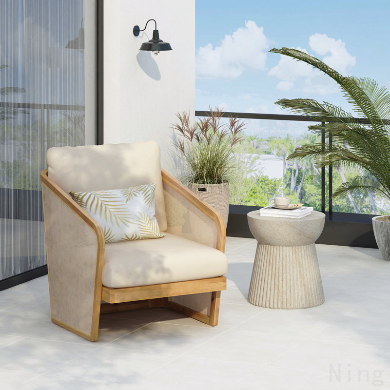 Fauteuil club et table d'appoint Royal Wood Textilene