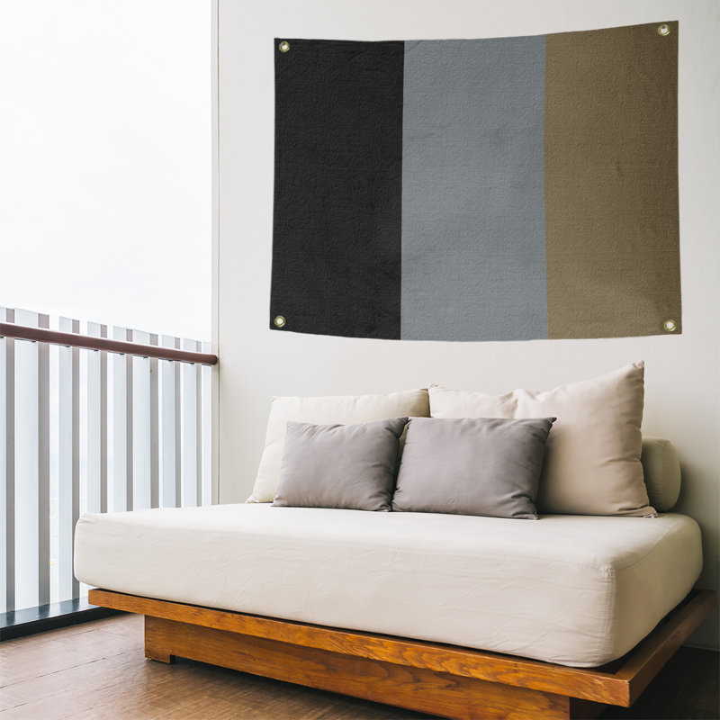 Tapisserie de polyester Anaheim, H 50 po x l 59 po x P 1 po, Noir / argent / doré métallique