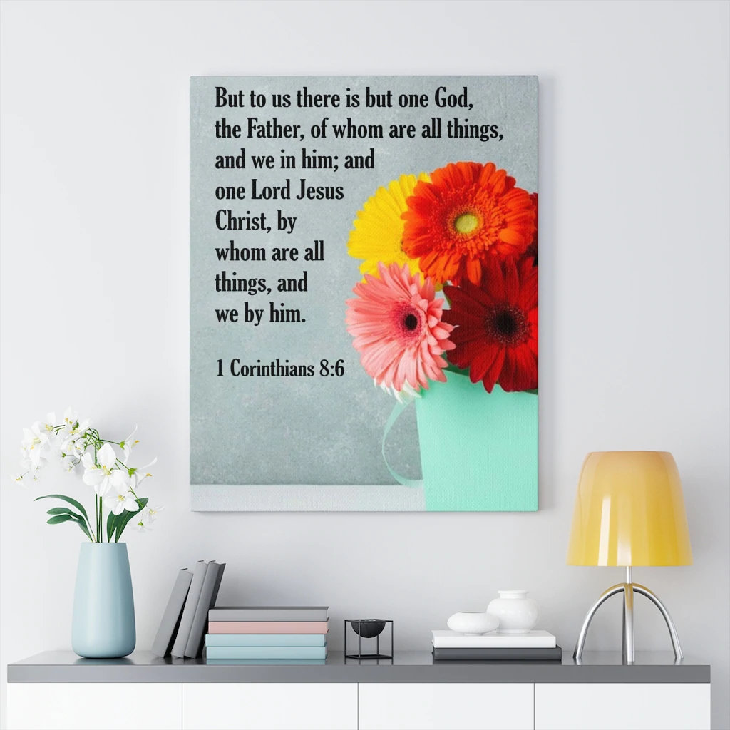 God the Father 1 Corinthians 8:6 - Wrapped Canvas Typography