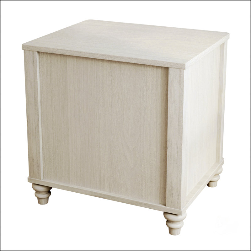 Fluted Nightstand, Beige
