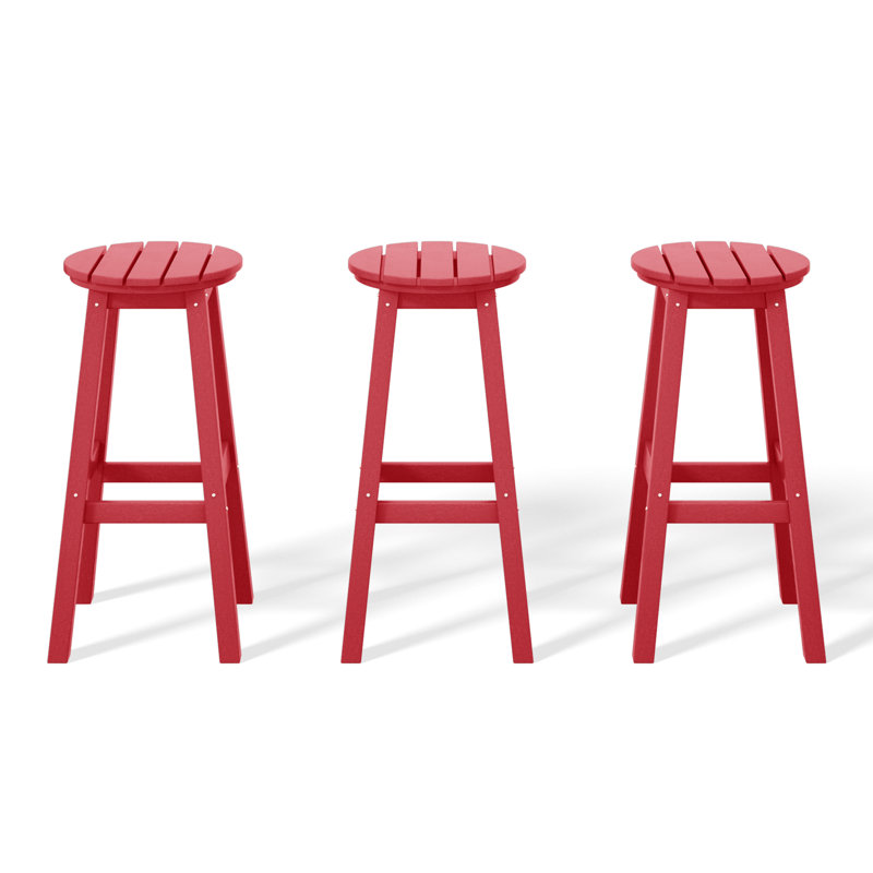 Tabouret de bar rond 29 po Laguna, Rouge