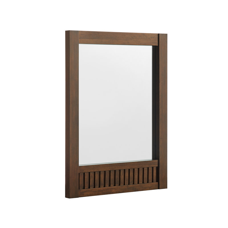 Through Lines Flat Wall Mirror, 30" x 22", Brown