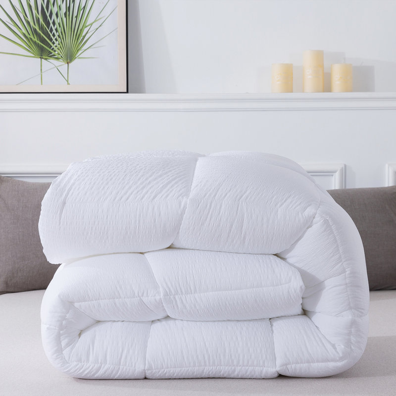 Box Stitch Comforter, Queen Comforter + 2 Standard Shams, White