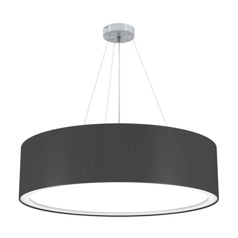 Kenefic 1 - Light LED Drum Pendant, 165cm H x 58cm W x 58cm D, Anthracite