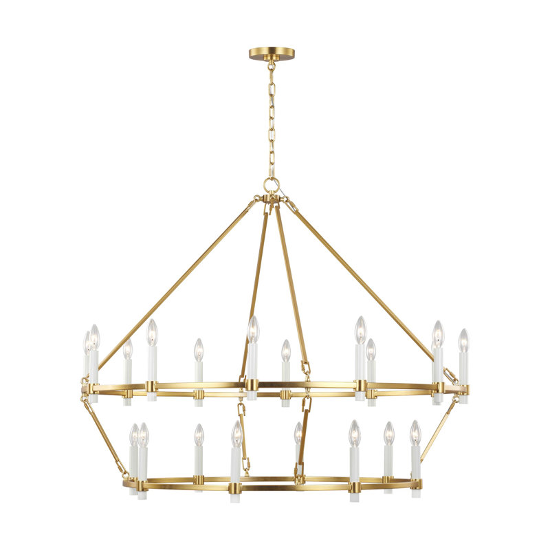 20 - Light Dimmable Wagon Wheel Chandelier